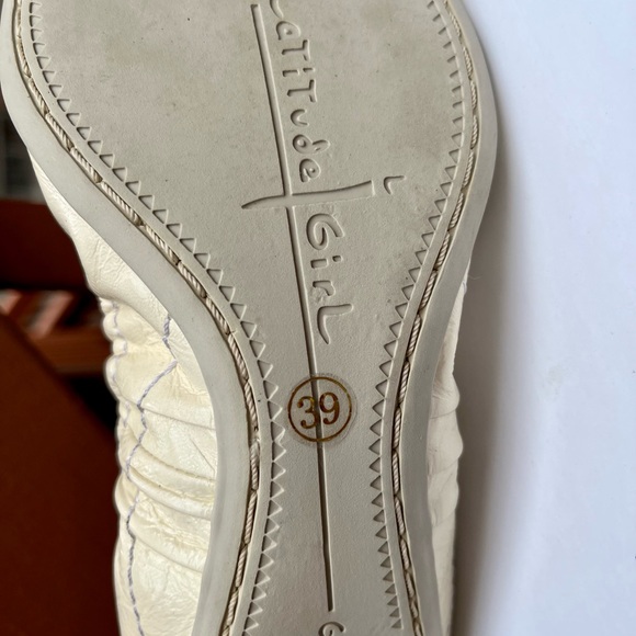 NIB Latitude Girl Stretchy Leather Flats 37, Biscuit - Picture 5 of 8